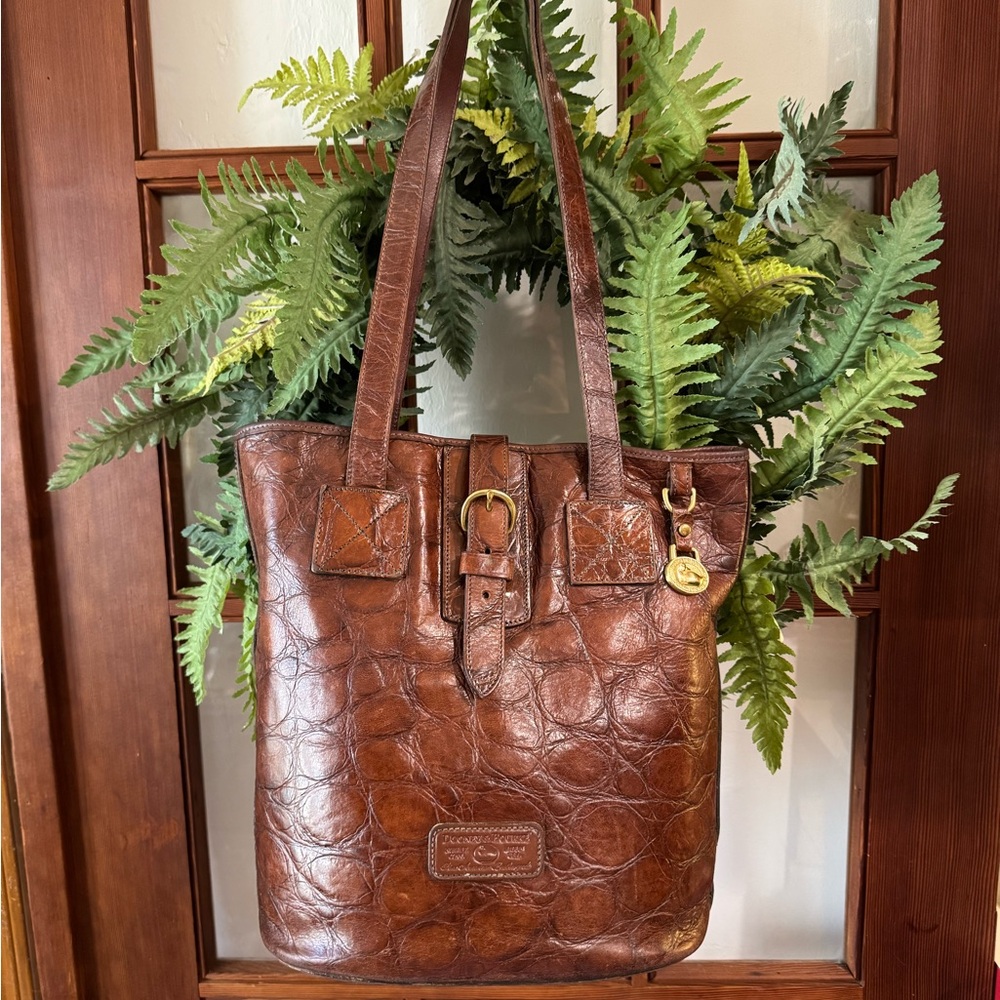Dooney & Bourke Croc-Embossed Brown Tote